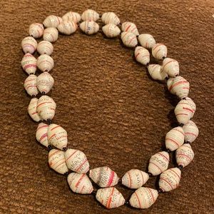 African Paper Bead Necklace.